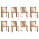 Garden Chairs 8 pcs Solid Teak Wood