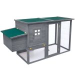 Outdoor Chicken Cage Hen House with 1 Egg Cage Grey Wood