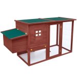 Outdoor Chicken Cage Hen House with 1 Egg Cage Brown Wood