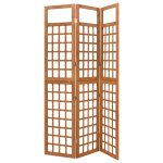 3-Panel Room Divider/Trellis Solid Fir Wood 121×180.5 cm