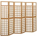 6-Panel Room Divider/Trellis Solid Fir Wood 242.5×180 cm