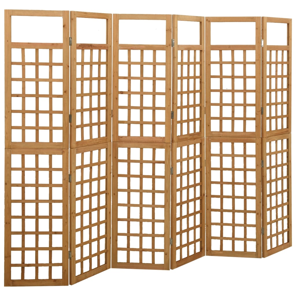 6-Panel Room Divider/Trellis Solid Fir Wood 242.5×180 cm