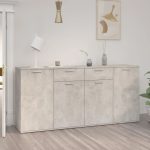 Sideboard Concrete Grey 160x36x75 cm Engineered Wood