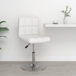 Bar Stool White Faux Leather