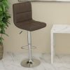 Bar Stool Brown Faux Leather