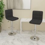 Bar Stools 2 pcs Black Fabric