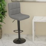 Bar Stool Light Grey Fabric