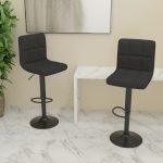 Bar Stools 2 pcs Black Fabric