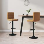 Bar Stools 2 pcs Brown Velvet