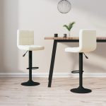 Bar Stools 2 pcs Cream Velvet