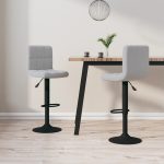 Bar Stools 2 pcs Light Grey Velvet