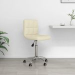 Swivel Office Chair Cream Fabric