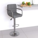 Bar Stool Grey Faux Leather