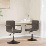 Swivel Dining Chairs 2 pcs Dark Grey Velvet