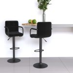 Bar Stools 2 pcs Black Fabric