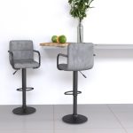 Bar Stools 2 pcs Light Grey Velvet