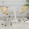 Swivel Dining Chairs 2 pcs Cream Faux Leather