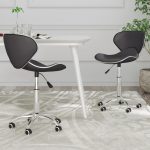 Swivel Dining Chairs 2 pcs Grey Faux Leather