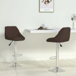 Bar Stools 2 pcs Brown Faux Leather