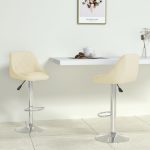 Bar Stools 2 pcs Cream Faux Leather