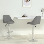 Bar Stools 2 pcs Grey Faux Leather