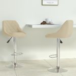 Bar Stool 2 pcs Cream Velvet