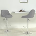 Bar Stool 2 pcs Light Grey Velvet