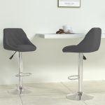 Bar Stool 2 Pcs Dark Grey Velvet