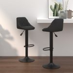 Bar Stools 2 pcs Black Velvet