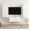3 Piece TV Cabinet Set White Engineered Wood