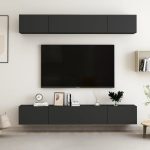 TV Cabinets 4 pcs Black 100x30x30 cm Engineered Wood