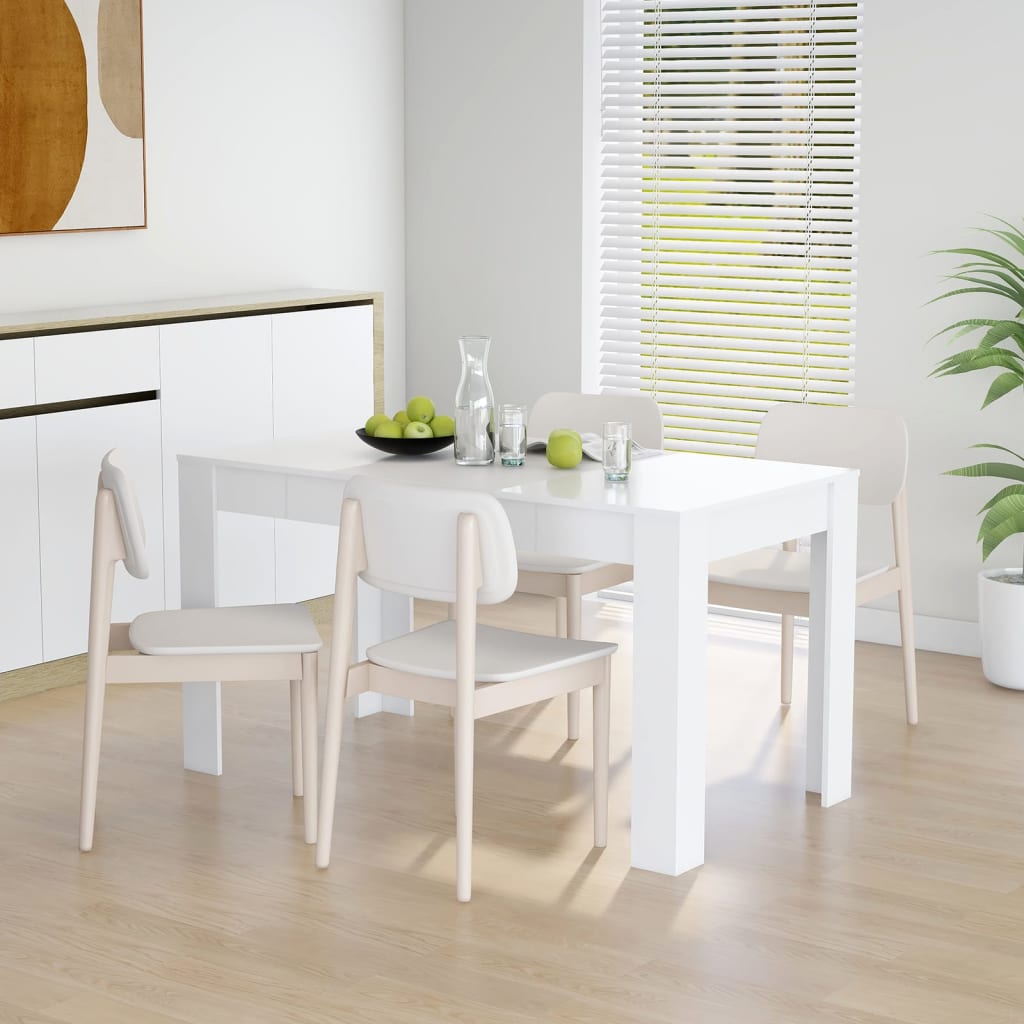 Dining Table White 140×74.5×76 cm Engineered Wood