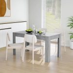 Dining Table Concrete Grey 140×74.5×76 cm Engineered Wood