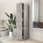 Apothecary Cabinet Concrete Grey 30×42.5×150 cm Engineered Wood