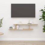 Wall-Mounted TV Shelf Sonoma Oak 125x18x23 cm Engineered Wood