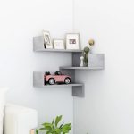 Wall Corner Shelf Concrete Grey 40x40x50 cm Engineered Wood