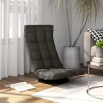 Swivel Floor Chair Dark Grey Fabric