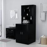 Washing Machine Cabinet Black 71×71.5×91.5 cm