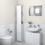 Bathroom Cabinet White 25×26.5×170 cm Engineered Wood