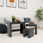 Nesting Coffee Tables 3 pcs Grey Engineered Wood