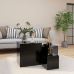 Side Tables 3 pcs Black Engineered Wood