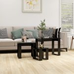 Nesting Tables 3 pcs Black Engineered Wood