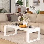 Coffee Table White 110x50x35 cm Engineered Wood