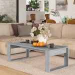 Coffee Table Concrete Grey 110x50x35 cm Engineered Wood