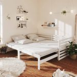 Pull-out Day Bed White Solid Pinewood 2x(90×200) cm