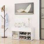 Shoe Bench White 80x30x45 cm Engineered Wood