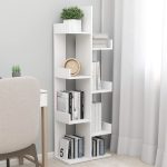 Book Cabinet White 48×25.5×140 cm Engineered Wood