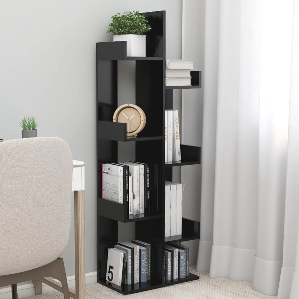 Book Cabinet Black 48×25.5×140 cm Engineered Wood