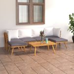 7 Piece Garden Lounge Set with Cushions Solid Acacia Wood
