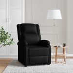 Recliner Chair Black Faux Leather